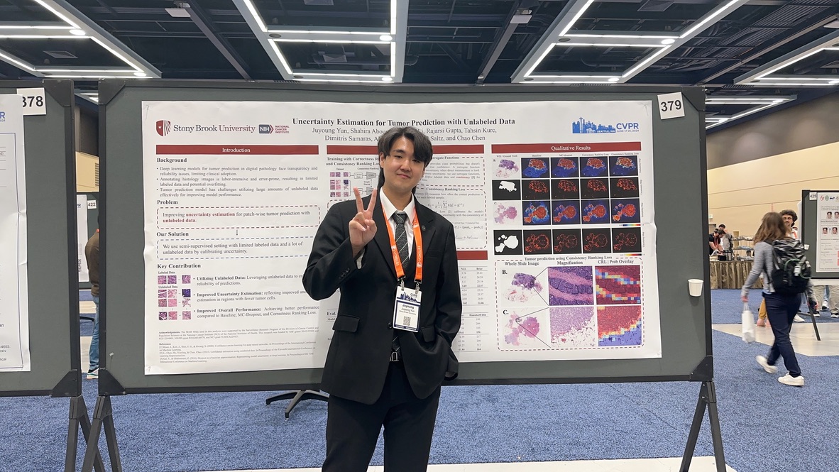 Vincent-Daniel Yun presenting a medical imaging poster at CVPR 2024